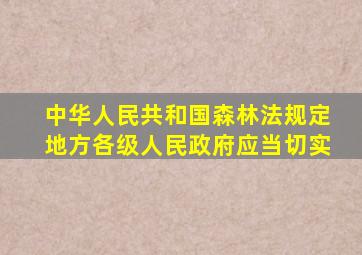 中华人民共和国森林法规定地方各级人民政府应当切实