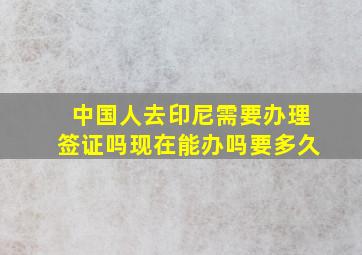 中国人去印尼需要办理签证吗现在能办吗要多久