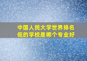 中国人民大学世界排名低的学校是哪个专业好