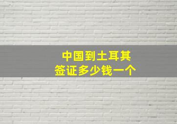 中国到土耳其签证多少钱一个