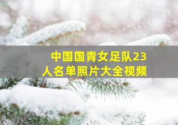 中国国青女足队23人名单照片大全视频