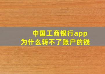 中国工商银行app为什么转不了账户的钱