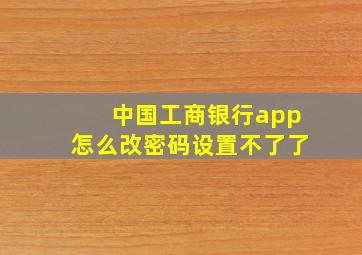 中国工商银行app怎么改密码设置不了了