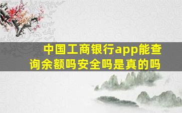 中国工商银行app能查询余额吗安全吗是真的吗