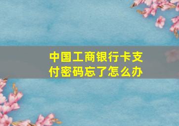 中国工商银行卡支付密码忘了怎么办