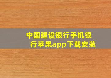 中国建设银行手机银行苹果app下载安装