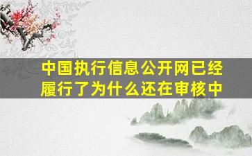 中国执行信息公开网已经履行了为什么还在审核中