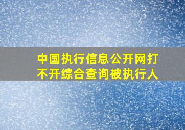 中国执行信息公开网打不开综合查询被执行人