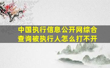 中国执行信息公开网综合查询被执行人怎么打不开