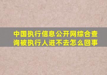 中国执行信息公开网综合查询被执行人进不去怎么回事