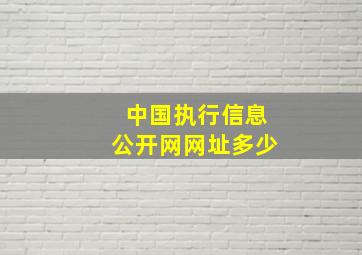 中国执行信息公开网网址多少