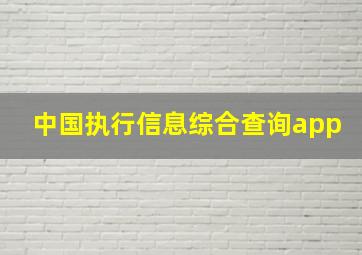 中国执行信息综合查询app