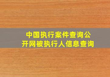 中国执行案件查询公开网被执行人信息查询