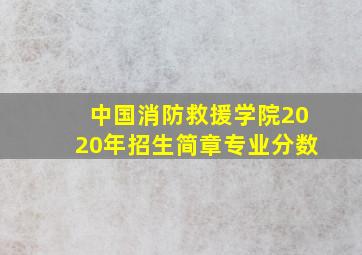 中国消防救援学院2020年招生简章专业分数