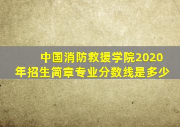 中国消防救援学院2020年招生简章专业分数线是多少