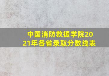 中国消防救援学院2021年各省录取分数线表