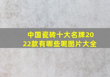 中国瓷砖十大名牌2022款有哪些呢图片大全