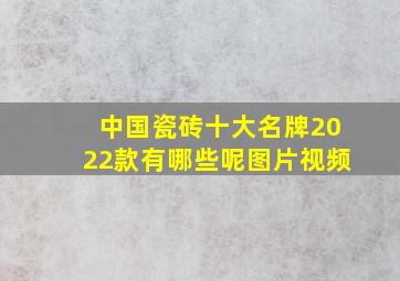 中国瓷砖十大名牌2022款有哪些呢图片视频