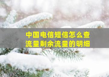 中国电信短信怎么查流量剩余流量的明细