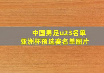 中国男足u23名单亚洲杯预选赛名单图片