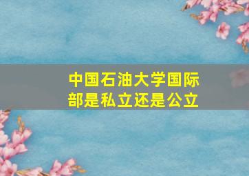 中国石油大学国际部是私立还是公立