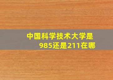 中国科学技术大学是985还是211在哪