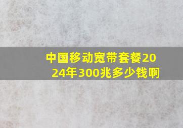 中国移动宽带套餐2024年300兆多少钱啊