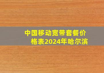 中国移动宽带套餐价格表2024年哈尔滨