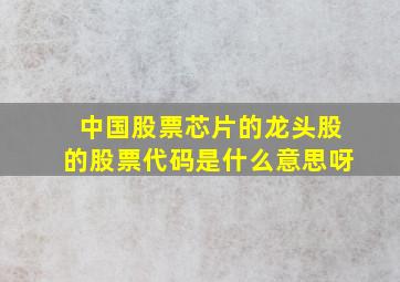 中国股票芯片的龙头股的股票代码是什么意思呀