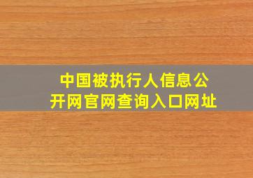 中国被执行人信息公开网官网查询入口网址