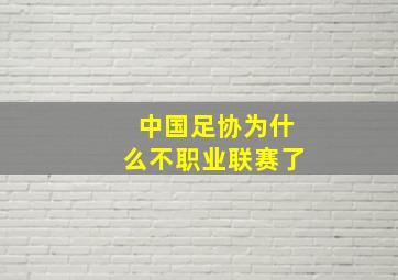 中国足协为什么不职业联赛了