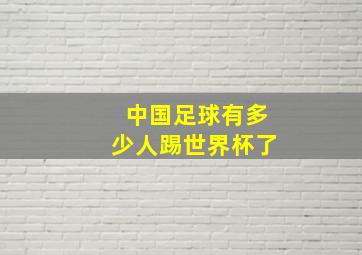 中国足球有多少人踢世界杯了