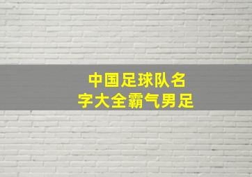 中国足球队名字大全霸气男足