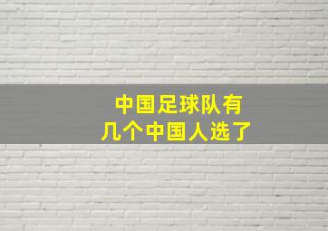 中国足球队有几个中国人选了