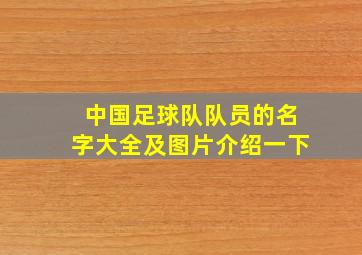 中国足球队队员的名字大全及图片介绍一下