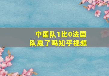 中国队1比0法国队赢了吗知乎视频