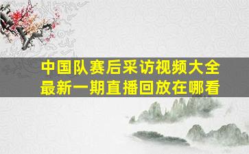 中国队赛后采访视频大全最新一期直播回放在哪看