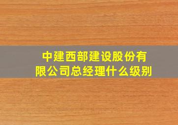 中建西部建设股份有限公司总经理什么级别