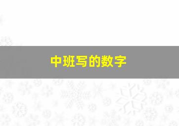 中班写的数字