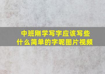 中班刚学写字应该写些什么简单的字呢图片视频