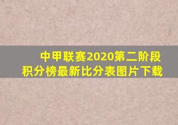 中甲联赛2020第二阶段积分榜最新比分表图片下载