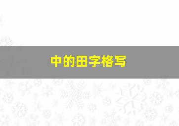 中的田字格写