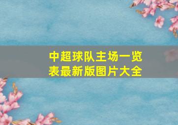 中超球队主场一览表最新版图片大全