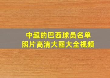 中超的巴西球员名单照片高清大图大全视频