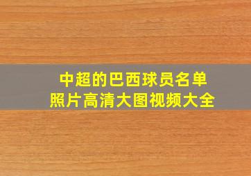 中超的巴西球员名单照片高清大图视频大全