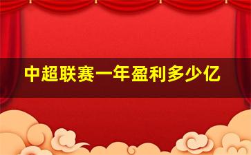 中超联赛一年盈利多少亿