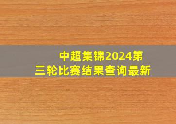 中超集锦2024第三轮比赛结果查询最新