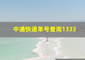 中通快递单号查询1333