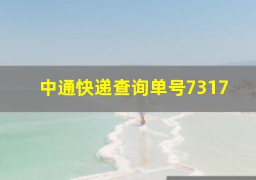 中通快递查询单号7317