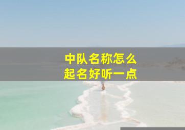 中队名称怎么起名好听一点